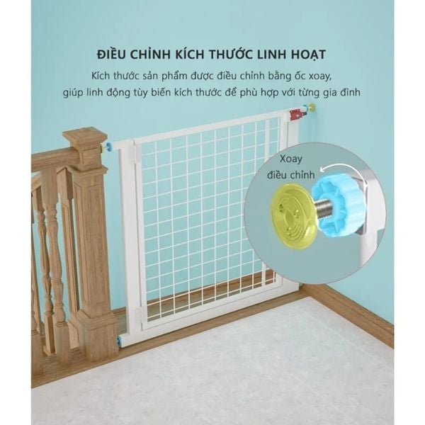 [Giảm giá 60%] Thanh chắn cầu thang cho bé Stair fence Kid khung trắng GM32.01