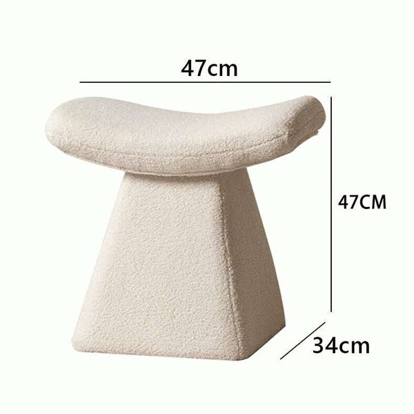 Ghế Bàn Trang Điểm Vải Bố Lông Xù Màu Trắng/Hồng - Nội Thất IGA - GC31