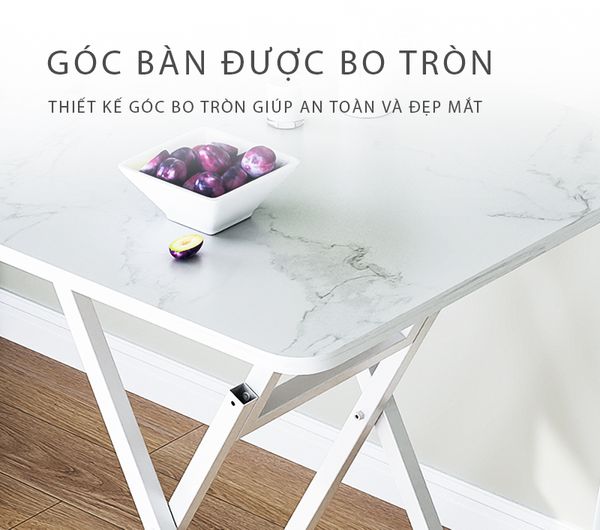 Bàn Ăn Gấp Gọn Thông Minh Màu Trắng Tạo Điểm Nhấn Cho Phòng Bếp - GM125 - Hết hàng