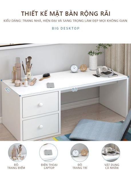 Bàn Ngồi Bệt Đa Năng Full Trắng Giúp Không Gian Sang Trọng - Nội Thất IGA - GP259