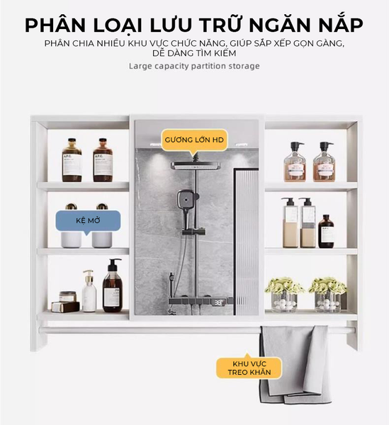 Tủ Kệ Phòng Tắm Full Trắng - GM207A.11