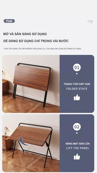 Bàn Làm Việc Gấp Gọn Không Cần Lắp Đặt - Nội Thất IGA - GM139