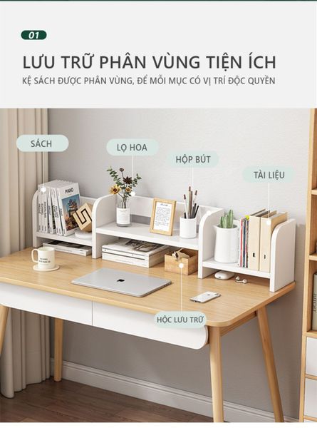 Kệ Sách Để Bàn Bo Tròn Tinh Tế - Nội Thất IGA - GP261