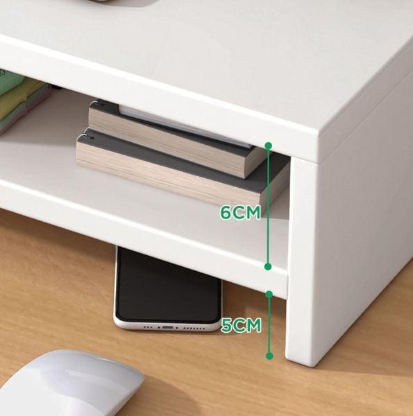 Kệ PC để bàn trắng - GA25