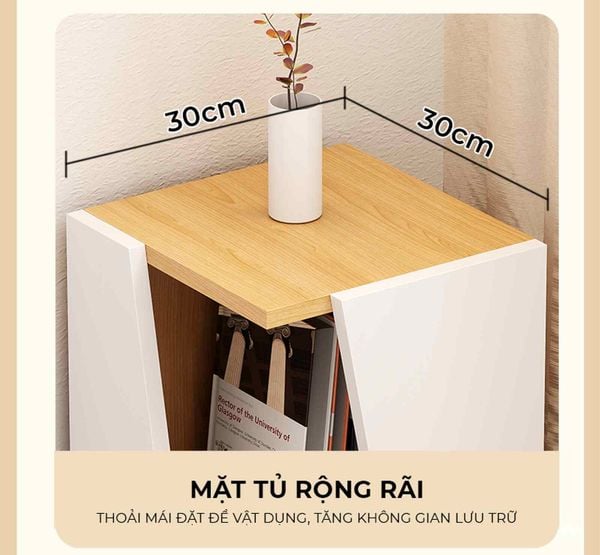 Kệ góc vân gỗ trắng đơn giản - GP395