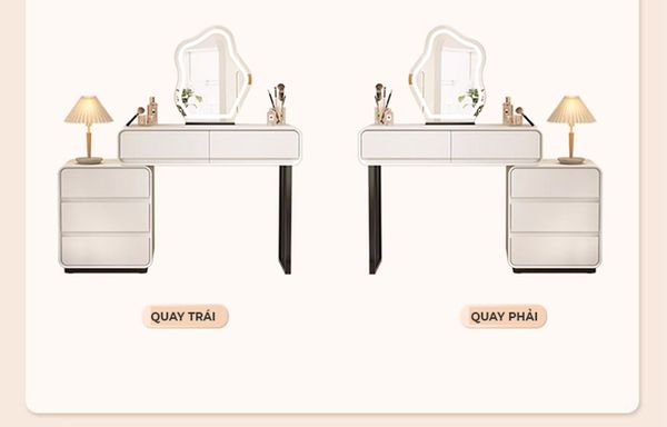 Bàn trang điểm TC chân sắt đen gỗ trắng - GM154 - Hết hàng