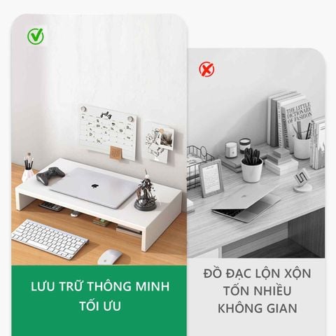 Kệ máy tính trắng - GA27