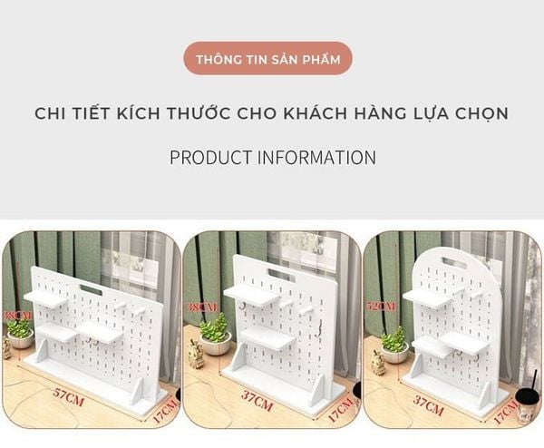 Bảng Pegboard decor phòng hiện đại, tiện lợi để bàn - Nội thất IGA - IG417