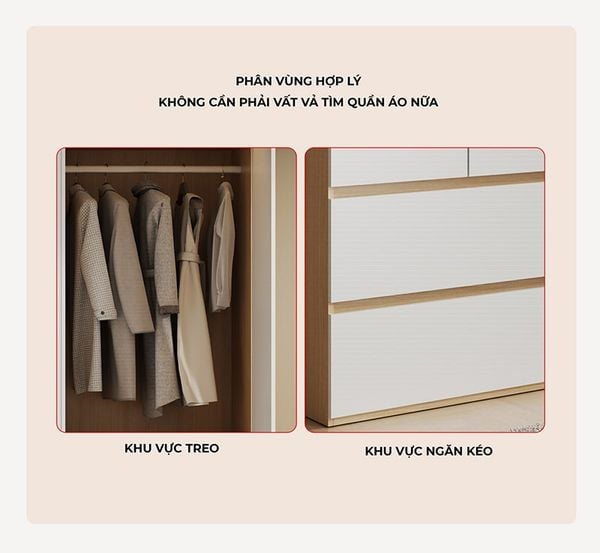 Tủ quần áo đơn nhỏ gọn, tiết kiệm diện tích, hiện đại - Nội thất IGA - GP345