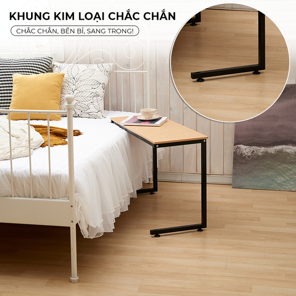 Bàn Làm Việc Khung Đen/Trằng Vân Gỗ - GM209