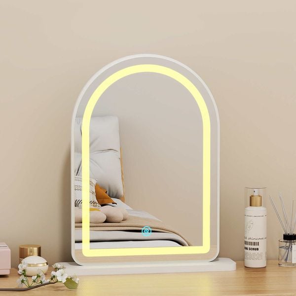 Gương có đèn LED cảm ứng để bàn trắng GP402