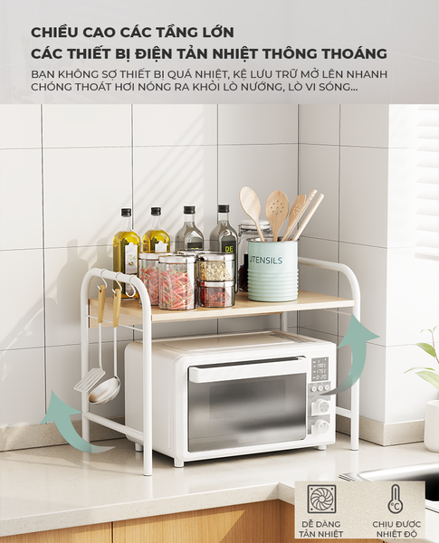 Kệ Đa Năng Trang Trí Phòng Bếp Tiện Lợi 2-3 Tầng - Nội Thất IGA - GM141