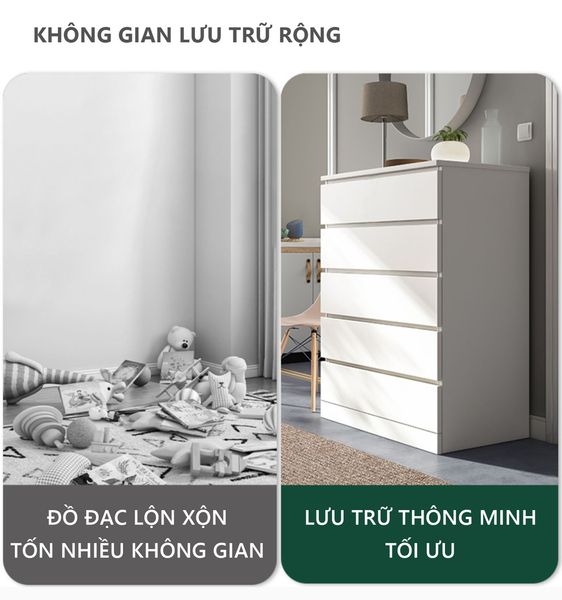 Tủ Quần Áo Ngăn Kéo Phong Cách Bắc Âu Tối Giản - Nội Thất IGA - GP284