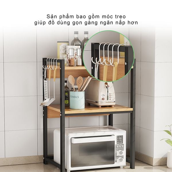 Kệ Bếp 2-3 Tầng Nhỏ Gọn, Khung Đen Tĩnh Điện Chống Gỉ - Nội Thất IGA - GM129