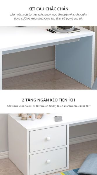 Bàn Ngồi Bệt Đa Năng Full Trắng Giúp Không Gian Sang Trọng - Nội Thất IGA - GP259