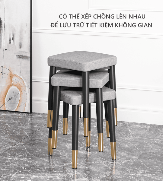 Ghế Đẩu Nệm Hình Vuông Sang Trọng - Nội Thất IGA - GN66