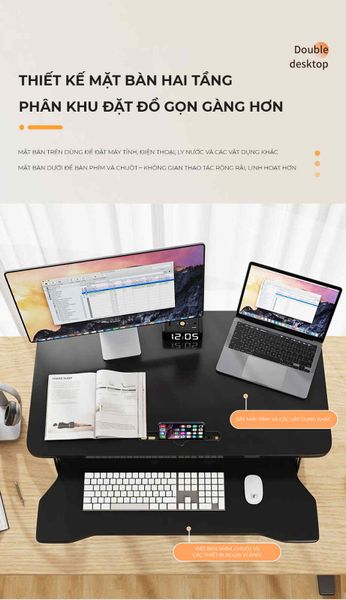 Bàn làm việc nâng hạ 2 tầng - GN72