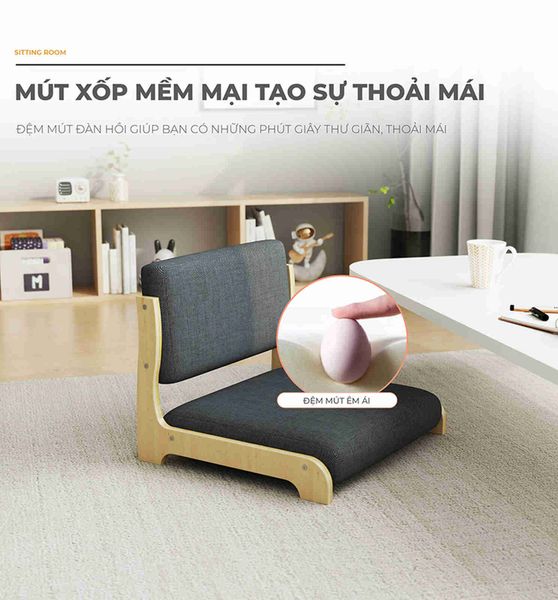 Ghế Bệt Tựa Lưng Gỗ Cong Phong Cách Nhật Bản – GP22