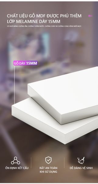 Bàn Gaming Hình Chữ Nhật Sang Trọng Màu Trắng/Đen - Nội Thất IGA - GM80