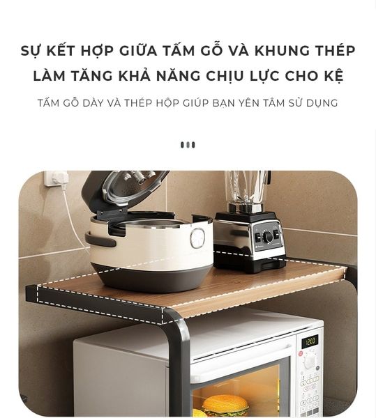 Kệ lò vi sóng đa năng tiện lợi cho căn phòng bếp - Nội thất IGA - GM157