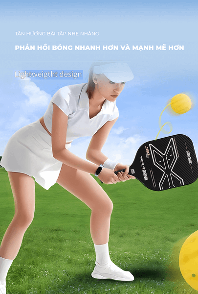 Vợt Pickleball cao cấp, sang trọng viền trắng - Nội thất IGA - PK02.2
