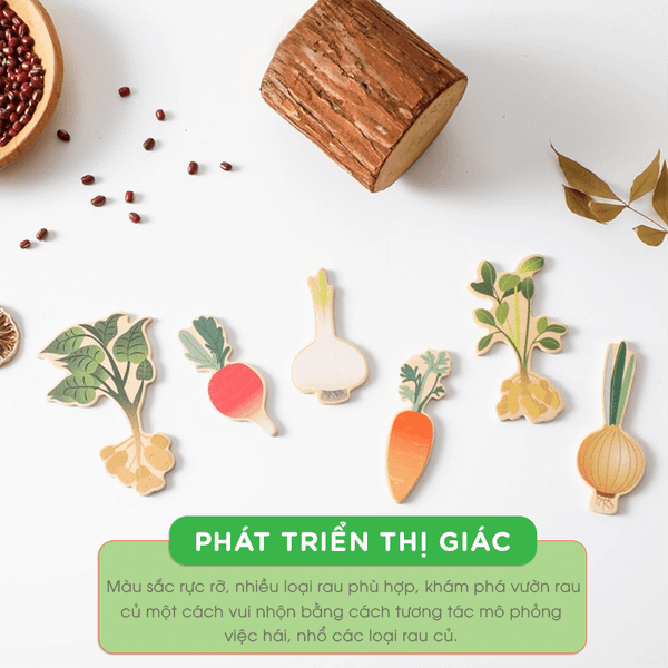 Bộ Đồ Chơi Trí Tuệ Nhận Biết Rau Củ Cho Trẻ Từ 2 Tuổi - Nội Thất IGA - Toy04 - Hết hàng