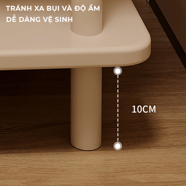Bàn trà 2 tầng full trắng chân sắt hiện đại - Nội thất IGA - GM143