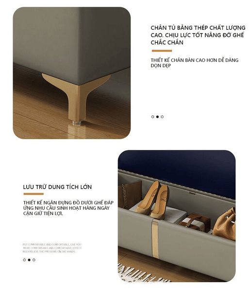 Ghế Băng Dài Da Simili Có Ngăn Tủ Lưu Trữ Được Nhiều Đồ Dùng - Nội Thất IGA - GC32