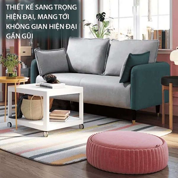 Ghế SOFA Phòng Khách Màu Xám Kết Hợp Xanh Rêu Tối Giản - IGA - GC24