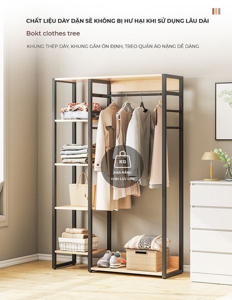 Kệ Treo Quần Áo L Hanger, Tiết Kiệm Diện Tích Gấp 2 Lần - Nội Thất IGA - GM08
