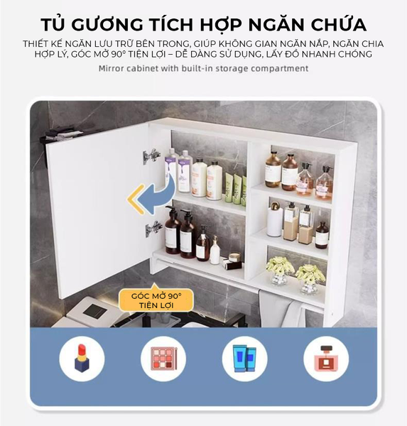 Tủ Kệ Phòng Tắm Full Trắng - GM207A.11