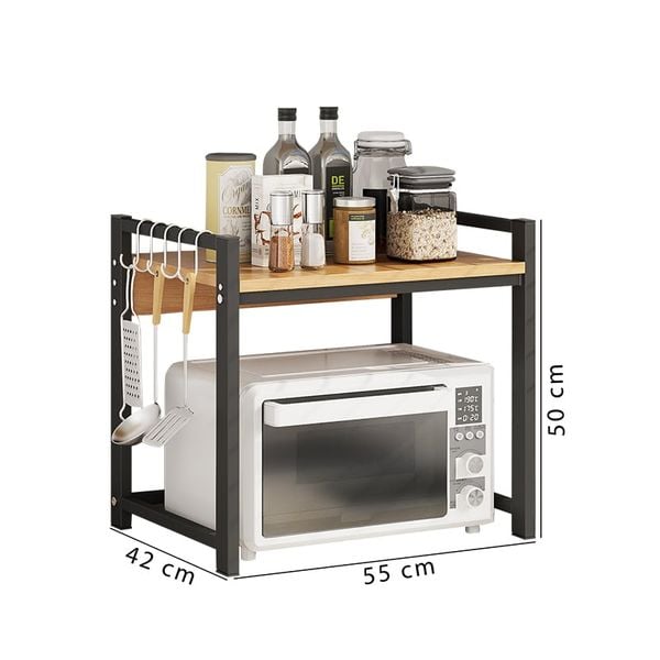 Kệ Bếp 2-3 Tầng Nhỏ Gọn, Khung Đen Tĩnh Điện Chống Gỉ - Nội Thất IGA - GM129