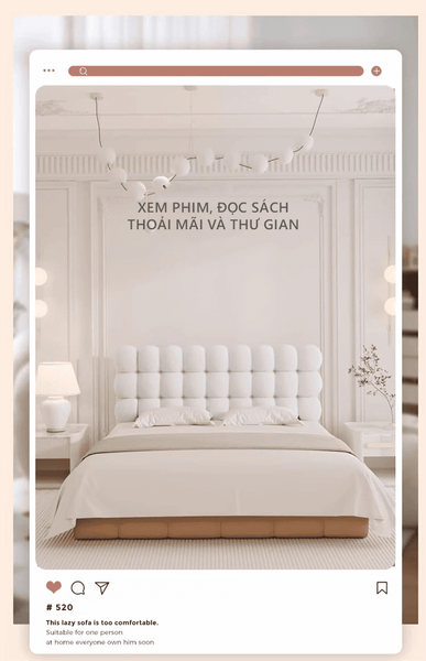 Đệm Đầu Giường Cloudly, Chất Liệu Lông Cừu Êm Ái - Nội Thất IGA - GC39