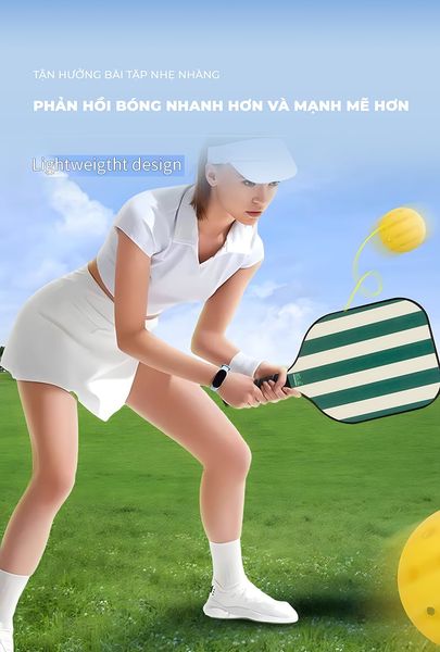 Vợt picklaball màu trắng sọc xanh rêu - Nội thất IGA - PK01.3 - Hết hàng