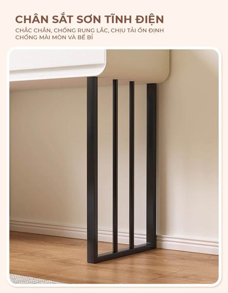 Bàn trang điểm TC chân sắt đen gỗ trắng - GM154 - Hết hàng