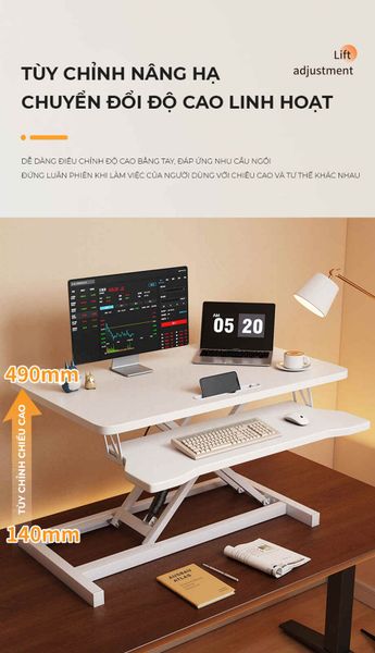 Bàn làm việc nâng hạ 2 tầng - GN72