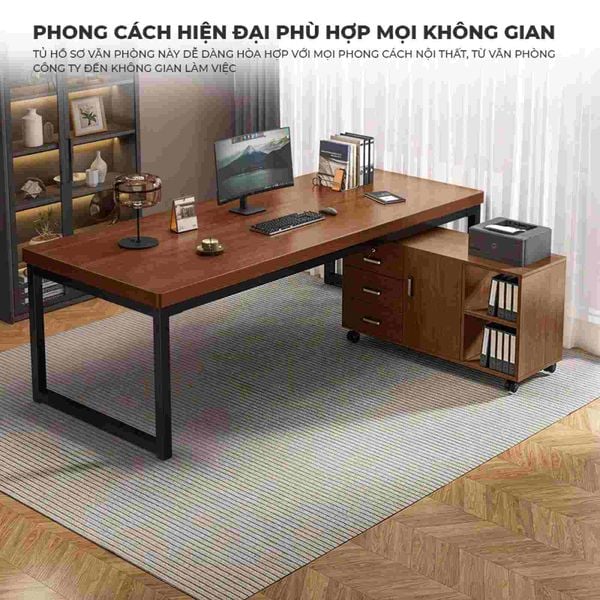 Bàn Làm Việc Thông Minh Kết Hợp Tủ Hồ Sơ Di Động GM190
