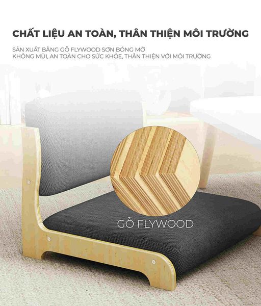 Ghế Bệt Tựa Lưng Gỗ Cong Phong Cách Nhật Bản – GP22