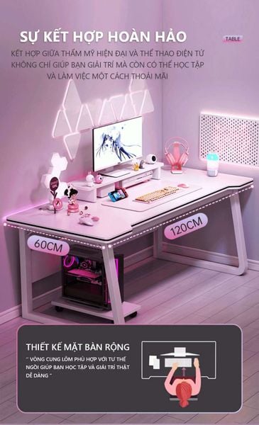 Bàn Gaming Gỗ Hiện Đại, Sang Trọng - Nội Thất IGA - GM95