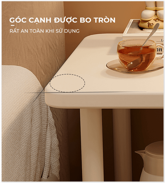 Bàn trà 2 tầng full trắng chân sắt hiện đại - Nội thất IGA - GM143