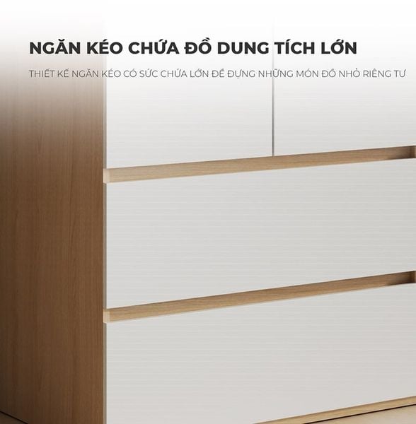 Tủ quần áo đơn nhỏ gọn, tiết kiệm diện tích, hiện đại - Nội thất IGA - GP345