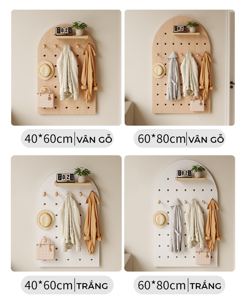 Bảng Pegboard có góc bo tròn hiện đại treo tường - Nội thất IGA - GP330