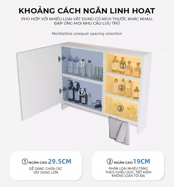 Tủ Kệ Phòng Tắm Full Trắng - GM207A.11