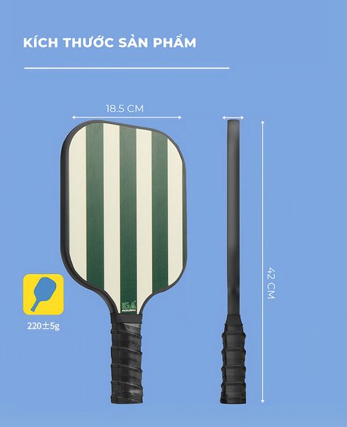 Vợt picklaball màu trắng sọc xanh rêu - Nội thất IGA - PK01.3 - Hết hàng