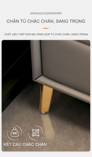 Tab Đầu Giường Bằng Da Tích Hợp Sạc Bluetooth, Đèn Led Hiện Đại - Nội Thất IGA - GA36