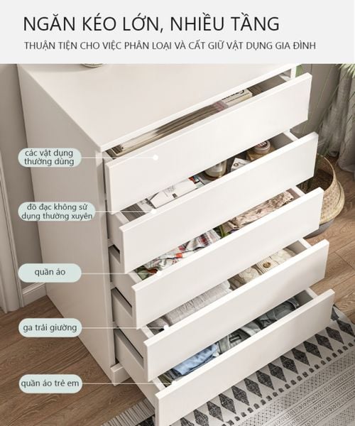 Tủ Quần Áo Ngăn Kéo Phong Cách Bắc Âu Tối Giản - Nội Thất IGA - GP284