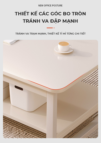 Bàn Trà Sofa Vân Gỗ Thiết Kế 2 Tầng Gọn Nhẹ - Nội Thất IGA - GM135