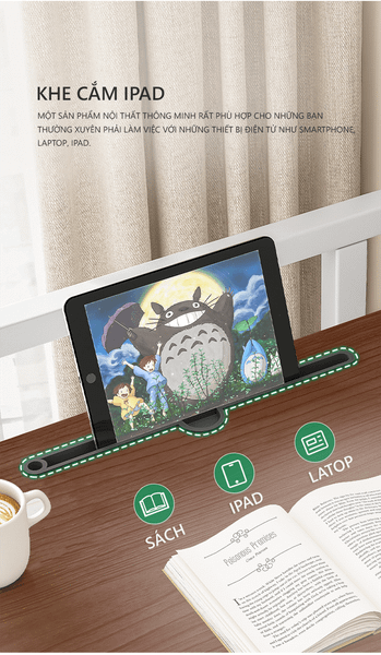 Bàn Làm Việc - Bàn Học Chân Chữ Z Có Bánh Xe Di Chuyển Mọi Nơi Trong Căn Phòng Của Bạn IGA - GM75