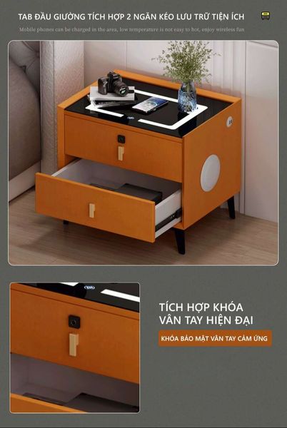 Tab Giường Bọc Da Có Sạc Thông Minh - GA32 - Hết hàng