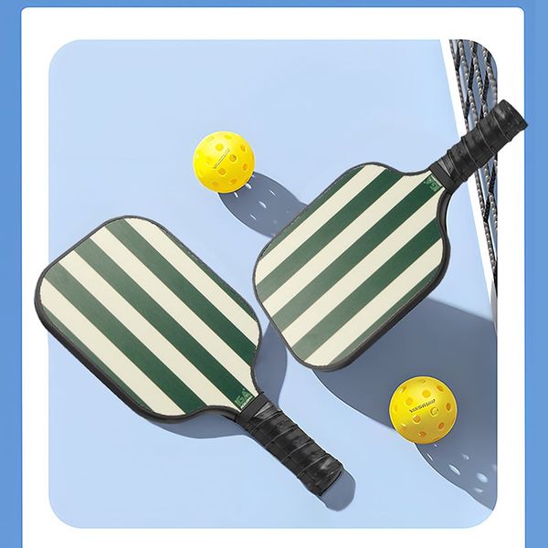 Vợt picklaball màu trắng sọc xanh rêu - Nội thất IGA - PK01.3 - Hết hàng